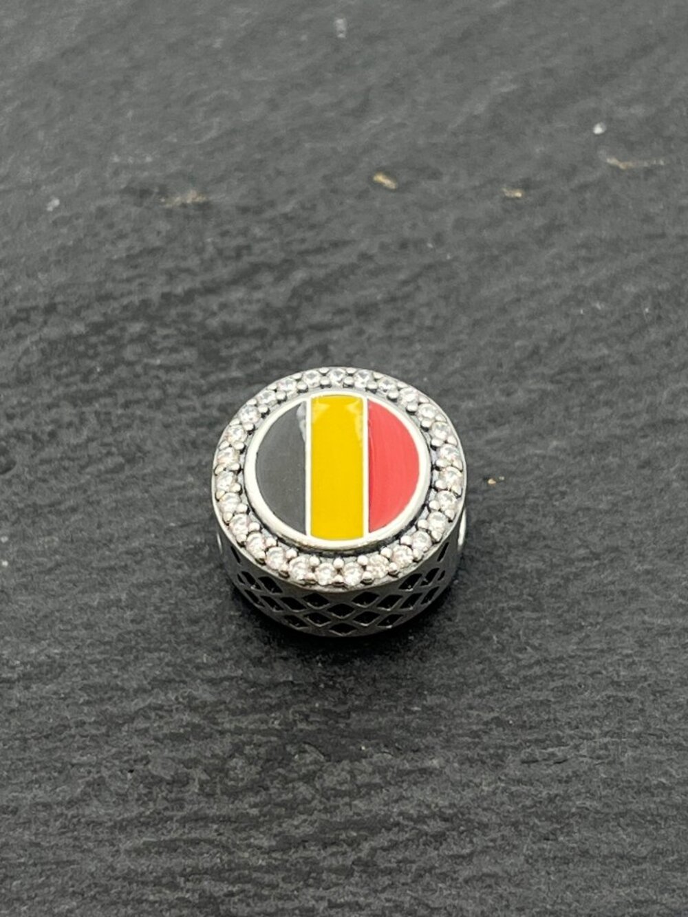 Pandora Belgium Flag Bead Charm Sterling Silver Jewelry